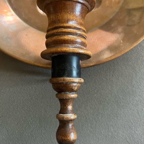 Antique Hammered Copper Candle Wall Sconce - Picture 5 of 5